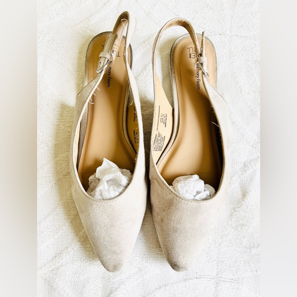Nude Suede Flats